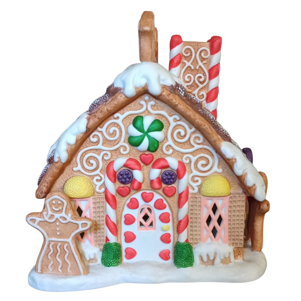 Vintage PartyLite Gingerbread House Tealight Tea Light Holder P7304 w/ Box Used